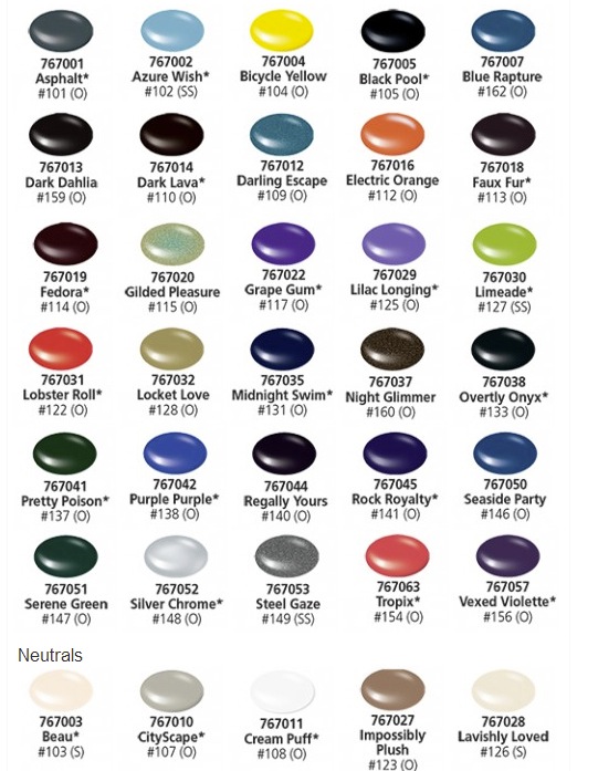 Vinylux finns i 62 färger
