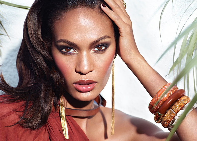 Estee-Lauder-Bronze-Goddess-Makeup-Collection-for-Summer-2014-promo-with-Joan-Smalls