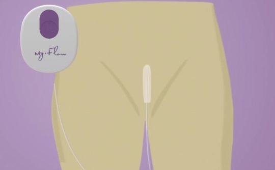 Tampongen sammankopplas med en digital sändare som berättar hur blodfylld tampongen är. Bild från Trackmyperiod.